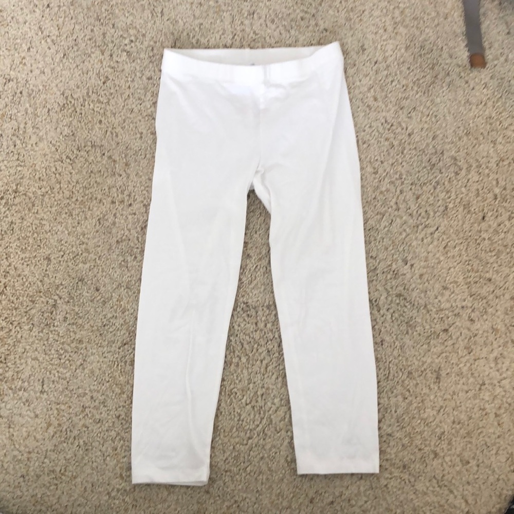 White cropped leggings